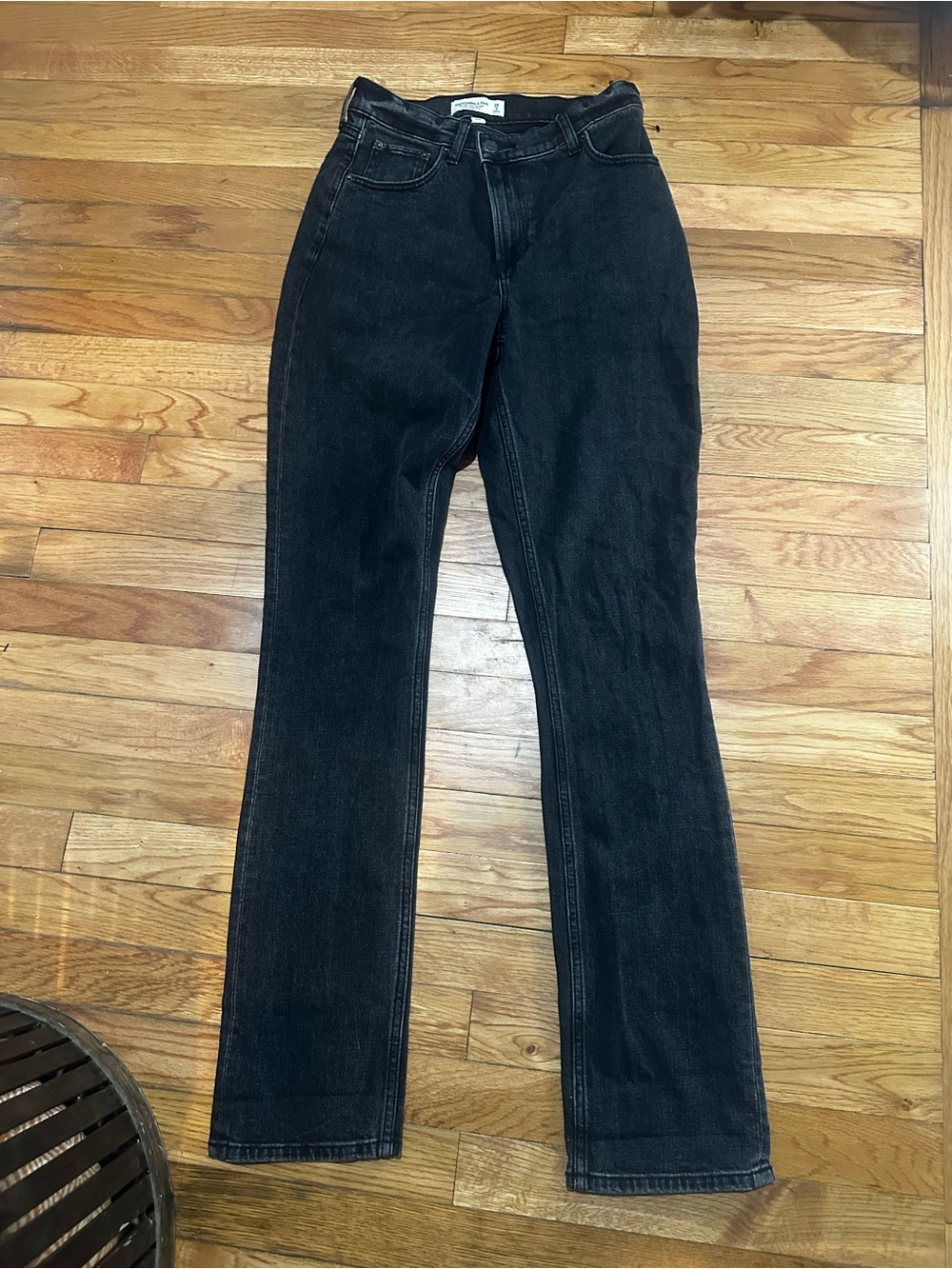 Abercrombie & Fitch 90s Slim Straight Ultra High Rise Curve Love Black Jeans 2L